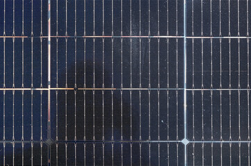 Front close-up of a photovoltaic panel.