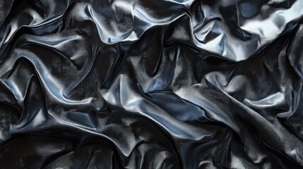 Glossy Black Plastic Foil Texture Background