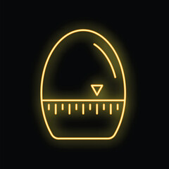 Poster - Neon glowing symbol of kitchen timer counting down on a black background