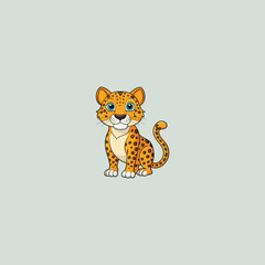 Poster - cheetah cartoon isolated on white