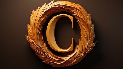 Wall Mural - A sleek letter C displayed on a vibrant, solid background
