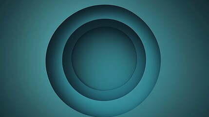 Wall Mural - Abstract teal blue background with concentric circles in a layered style.