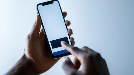 Poster - Hands Holding Smartphone with Touchscreen Interaction