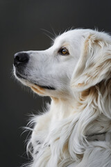 Poster - A close up of a white dog with long hair