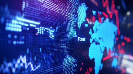 Poster - This image shows the world of online trading, foreign exchange 