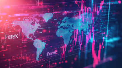 Poster - This image shows the world of online trading, foreign exchange 