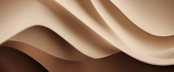 Canvas Print - abstract beige and brown waves - banner background