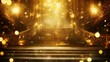 © artbot - A grand staircase illuminated by golden light, creating a magical atmosphere.