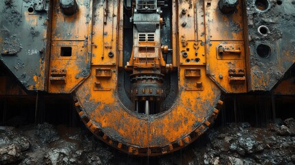 Close-up of a Mining Machine's Cutting Head