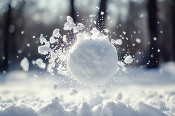 Poster - A Perfectly Formed Snowball Soaring Through the Air