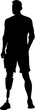 © Arife - a very detailed and realistic silhouette of a cool man standing upright with a prosthetic racing