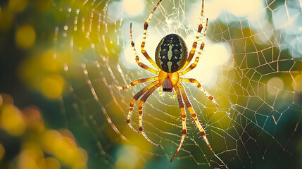 Yellow Garden Spider Web Illustration