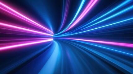 Poster - High-Speed Journey Through Neon Laser Tunnel