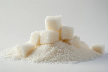 sugar cubes on white background