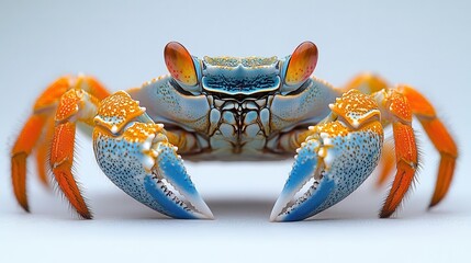 adult sally lightfoot crab showcasing its vibrant colors and intricate details against a crisp white background emphasizing the beauty of marine life