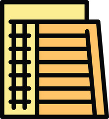 Poster - Simple icon of a building under construction with scaffolding, representing the concept of new real estate development