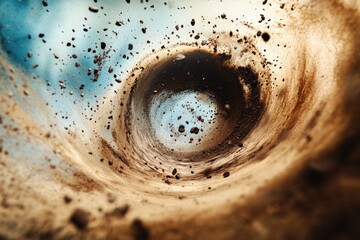 Sticker - Coffee Grounds Forming a Vortex with Light in the Center