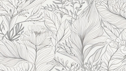 Wall Mural - seamless pattern with leaves