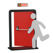 © kaicon - 3d render  fire exit  illustration
