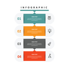 Poster - 4 step vertical infographic template vector with icons 