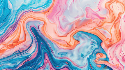 Canvas Print - bold marble ink design, vibrant hues intertwine, creating a striking and dramatic abstract backgroun