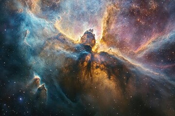 Wall Mural - Cosmic Landscape with Nebulas and Stars