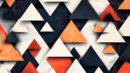 Poster - Geometric vector background with triangular shapes, bold contrasts
