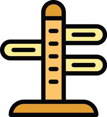 Poster - Simple color icon representing a direction signpost pointing in different directions