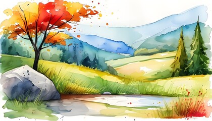 Vibrant Hand-Painted Watercolor Background in Soft Hues