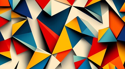 Poster - Geometric vector background with triangular shapes, bold contrasts