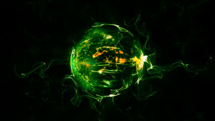 energy sector.Futuristic magical plasma circle  glows in space.
