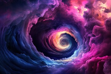 Wall Mural - A Spiraling Vortex of Colorful Clouds