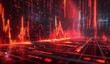 © Benjamin - Financial data flowing in cyberspace with red charts and graphs
