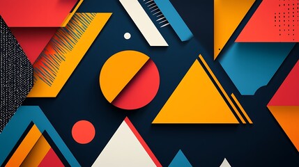 Poster - Geometric vector background with triangular shapes, bold contrasts