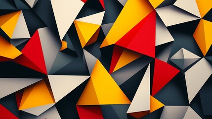 Poster - Geometric vector background with triangular shapes, bold contrasts
