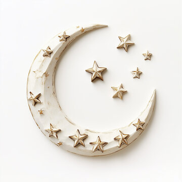 Eid al-Fitr Celebration, A crescent moon and stars delicately arranged
