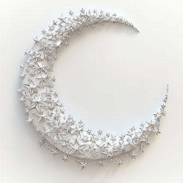 Eid al-Fitr Celebration, A crescent moon and stars delicately arranged