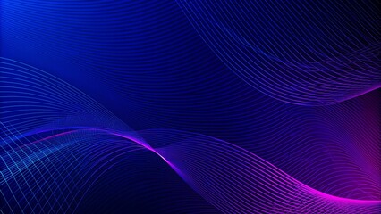 Poster - Purple violet green and blue vector abstract line modern tech on a neon background. Modern smooth wavy lines. Futuristic concept. 