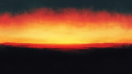 Poster - Warm Sunset Gradient with Orange, Yellow, and Black Tones
