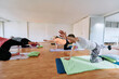 © .shock - Senior Women Embrace Wellness: Yoga and Stretching in a Sunlit Space