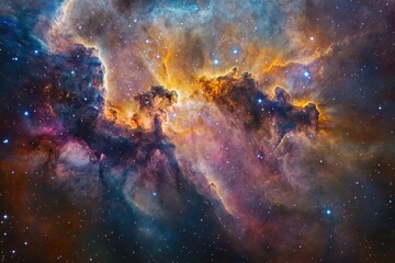 Wall Mural - A Cosmic Landscape of Nebulae and Stars