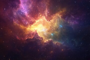 Wall Mural - Cosmic Nebula with Glowing Gas and Stars