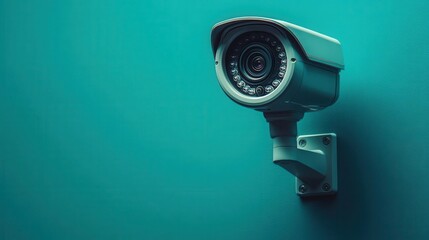 sleek digital security camera on a sharp blue background emphasizing modern technology and safety the clean lines and vibrant color create a strong visual impact