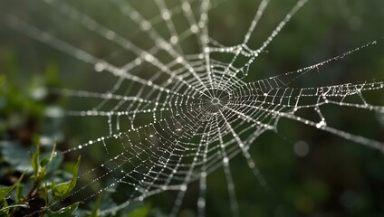 Close-up of a cobweb.