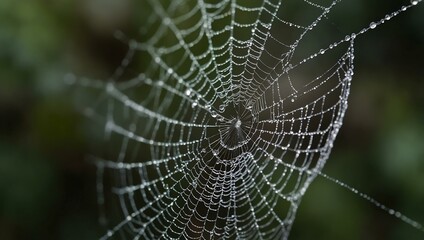 Close-up of a cobweb.