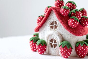 ai generative doll house with strawberry decoration