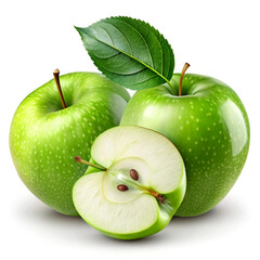  halves of green apples on .