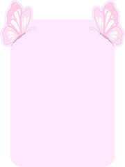 Wall Mural - Cute Butterfly Notes Memo Text Box Background Frame