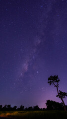 Wall Mural - panorama blue night sky milky way and star on dark background.universe filled with stars, nebula and
