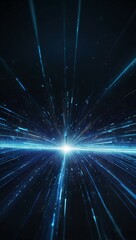 Dazzling blue futuristic energy beam motion background.